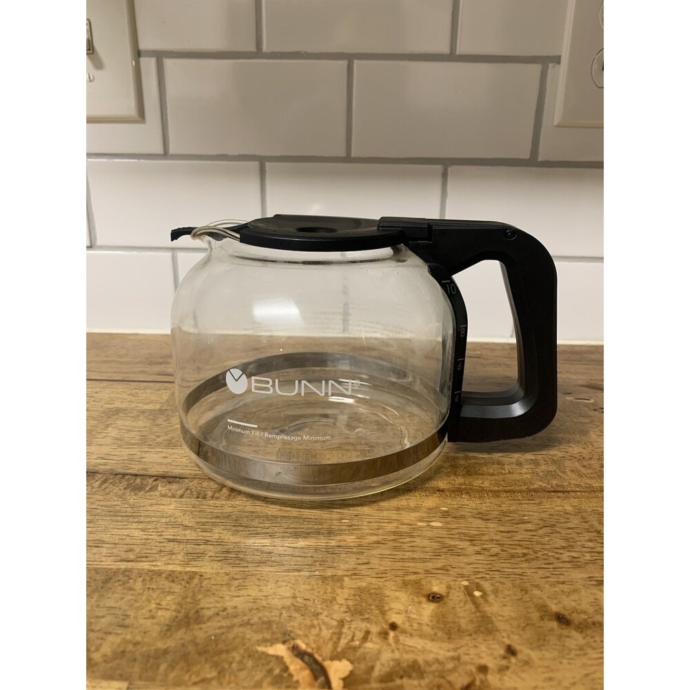 Bunn Coffee Maker 10 Cup Replacement Pot Carafe Glass Decanter Black Lid